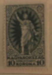Hungary 10 Korona Stamp (Allegorical Figure)