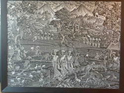 Balinese Pengosekan Monochrome Painting by I Nyoman Rupa
