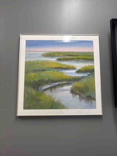 Framed Landscape Painting of a Marsh