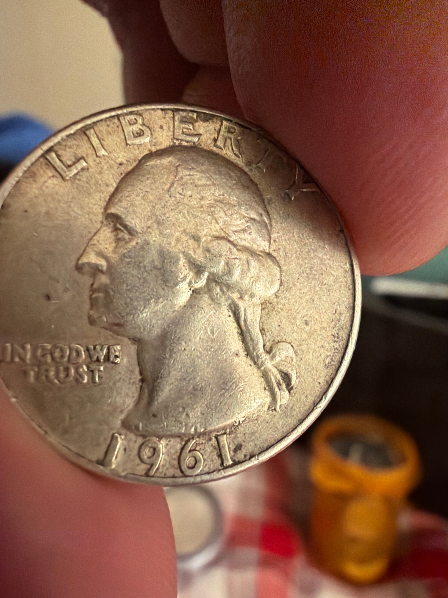 Submitted photo of US Washington Quarter dollar coin bearing the date 1961