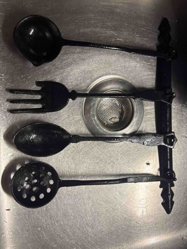 Vintage Cast Iron Kitchen Tool Wall Set