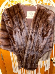 Vintage Dark Brown Fur Stole/Capelet