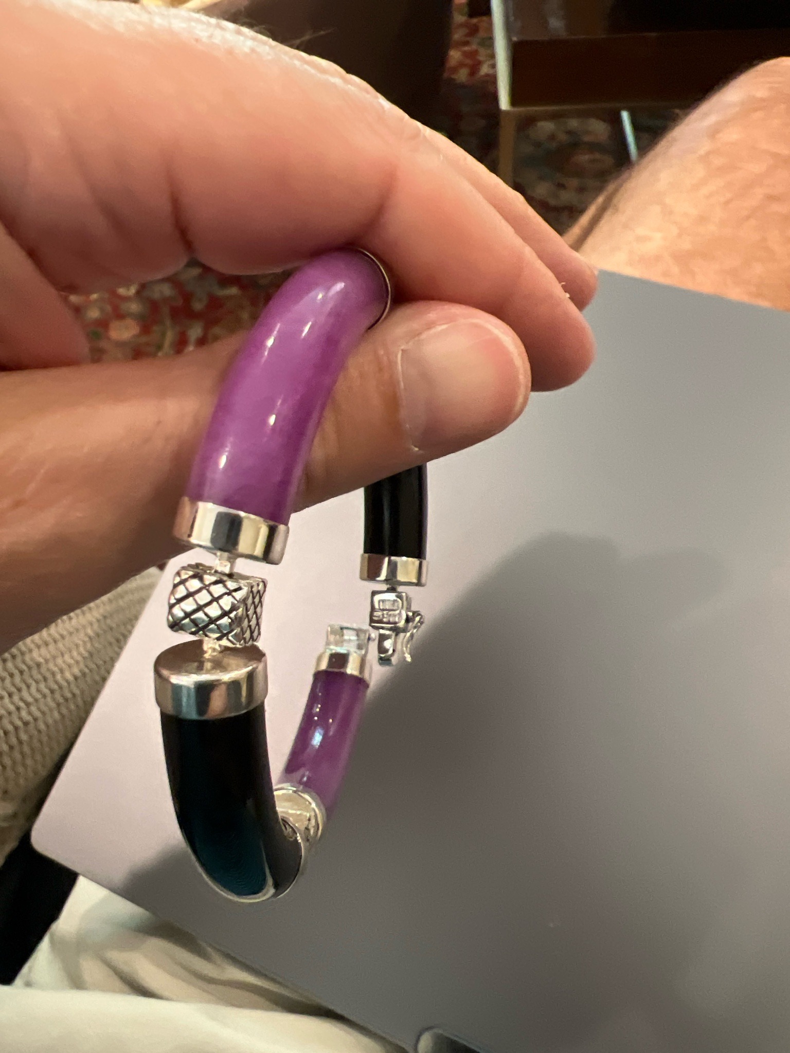 Submitted photo of Multi-stone and silver link bracelet