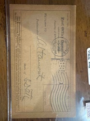U.S. Post Office Department Registry Bill, Form No. 1550