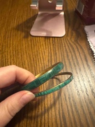 Malachite Inlaid Bangle Bracelets