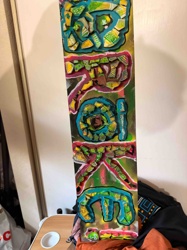 Abstract Mixed Media Artwork on Vertical Panel
