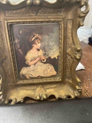Late 1800s Framed Lithograph of a Female Child