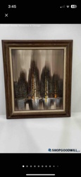 Abstract Impasto Cityscape Oil Painting