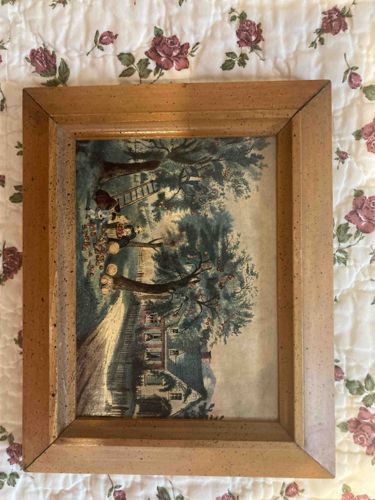 Framed Currier & Ives Reproduction Landscape Print
