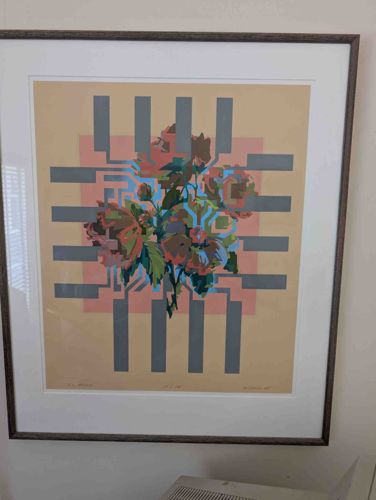 Limited Edition Floral Abstract Print by M. Sharp (1982)