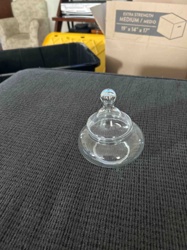 Clear Glass Domed Lid with Knob Finial