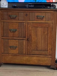 Arts and Crafts Style Fluted Oak Cabinet / Sideboard