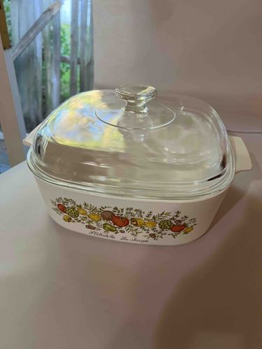 Vintage CorningWare 'Spice of Life' Casserole Dish with Pyrex Lid