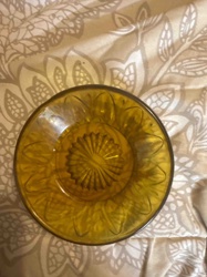 Amber Glass Dessert Bowl or Underplate