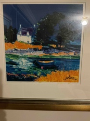Jolomo Seascape with House and Boat Print