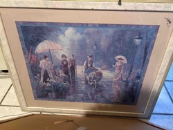 Street Scene with Flower Vendors Framed Print