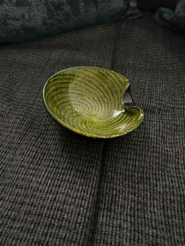 Aventurine Swirl Art Glass Bowl