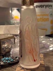 Frosted Glass Perfume Bottle with Classical Figure Relief