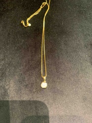 Gold-Toned Moissanite Solitaire Necklace