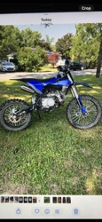 Blue and Black Dirt Bike