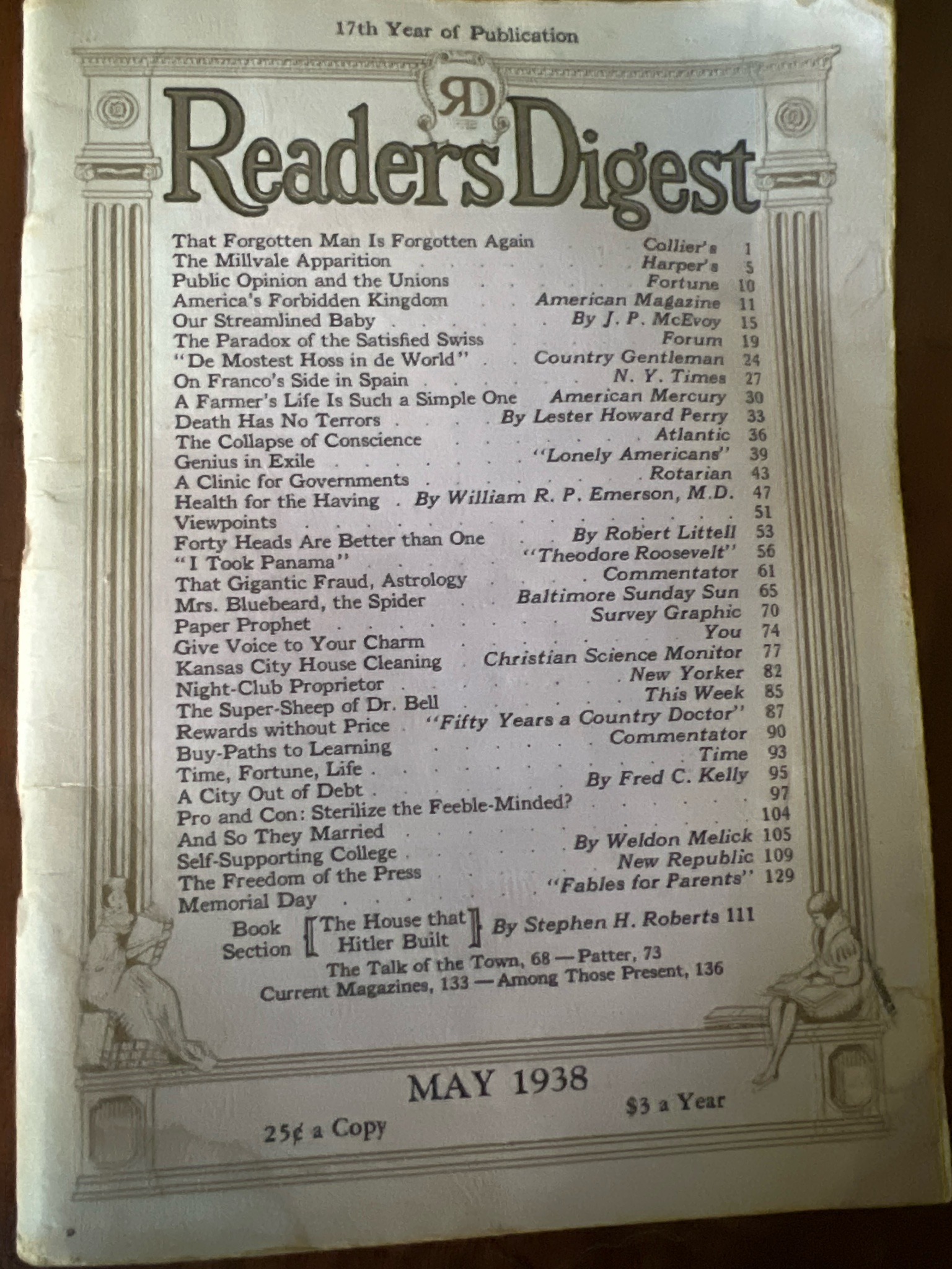 Reader's Digest Magazine - May 1938 Issue