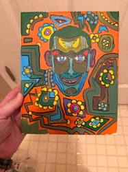 Psychedelic Portrait Painting on Canvas