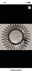 Vintage Iron Gilded Sunburst Mirror