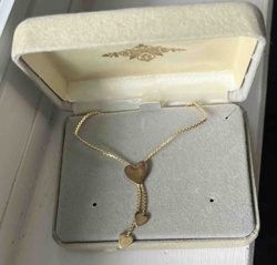 Gold-Tone Heart Lariat Necklace in Presentation Box