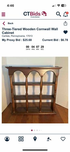 Three-Tiered Wooden Cornwall Wall Cabinet