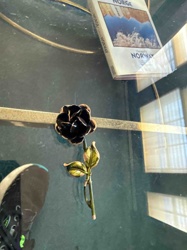 Enamel Rose Brooch