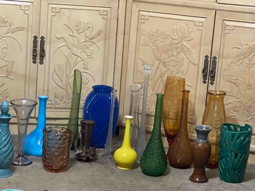 Assorted Vintage Glass Vase Collection