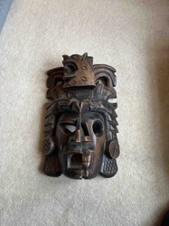 Carved Wooden Mesoamerican-Style Mask