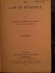The Law of Evidence by Sidney L. Phipson, Third Edition (1902)