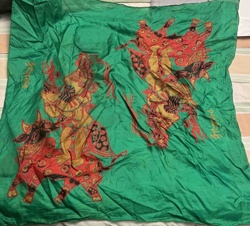 Green Textile with Mythological Motifs
