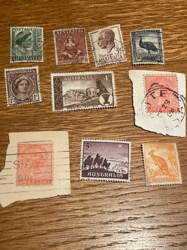 Assortment of Vintage Australian Postage Stamps