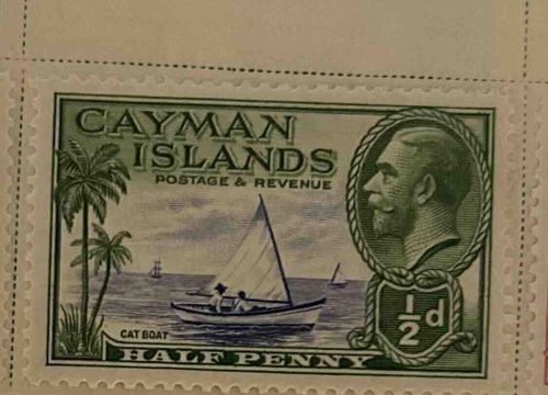 Cayman Islands Half Penny Postage & Revenue Stamp (Cat Boat)
