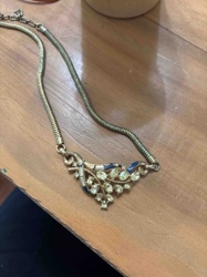 Vintage Rhinestone and Enamel Snake Chain Necklace