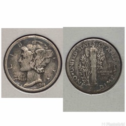 1918 Mercury Dime (Winged Liberty Head Dime)