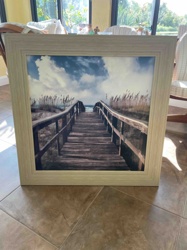 Framed Beach Boardwalk Print