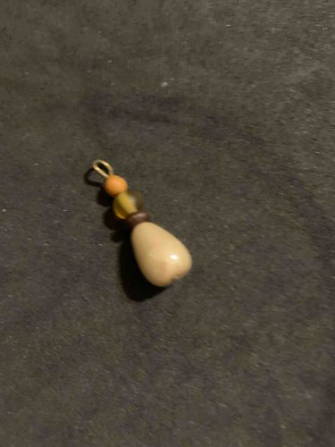 Mixed-Material Beaded Pendant with Drop