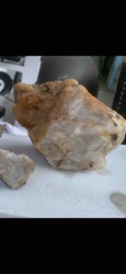 Raw Quartz Mineral Specimen with Iron Staining