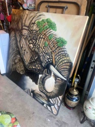 Mixed Media Elephant Painting