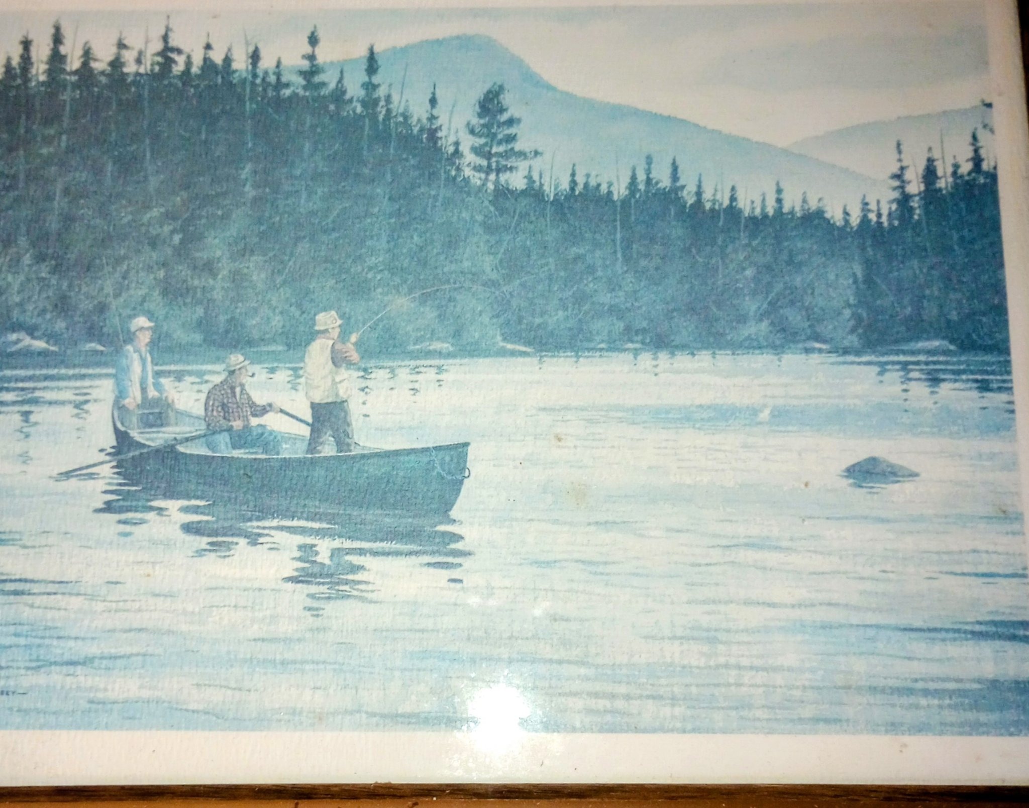 Submitted photo of Print depicting fly fishermen in a canoe