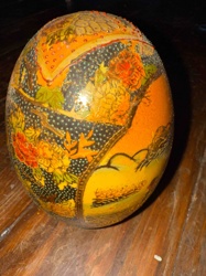 Decorated Ostrich Egg