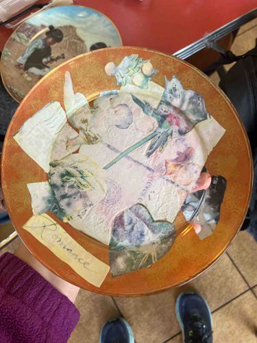 Decoupage Mixed Media Decorative Plate