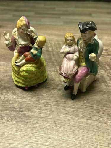 Pair of Porcelain Rococo Style Figurines (Family Groupings)
