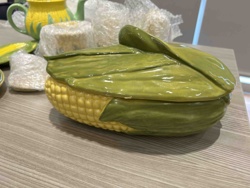 Ceramic Corn on the Cob Lidded Dish