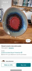 Glazed Ceramic Decorative Plate