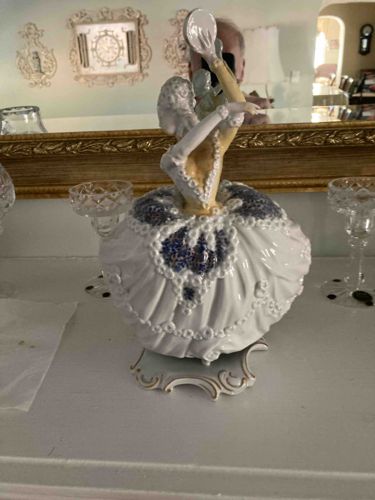 Porcelain Dancer Figurine with Tambourine