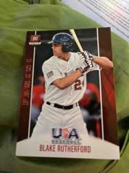 Panini Blake Rutherford USA Baseball 18U National Team Trading Card